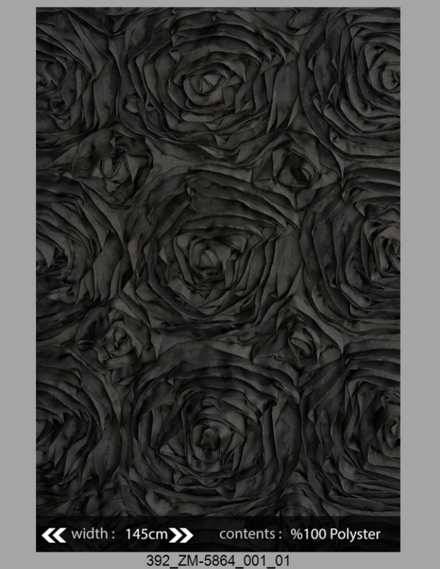 3D Rose Lace Fabric ZM-5864