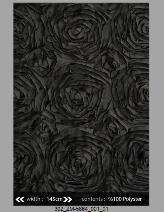 3D Rose Lace Fabric ZM-5864